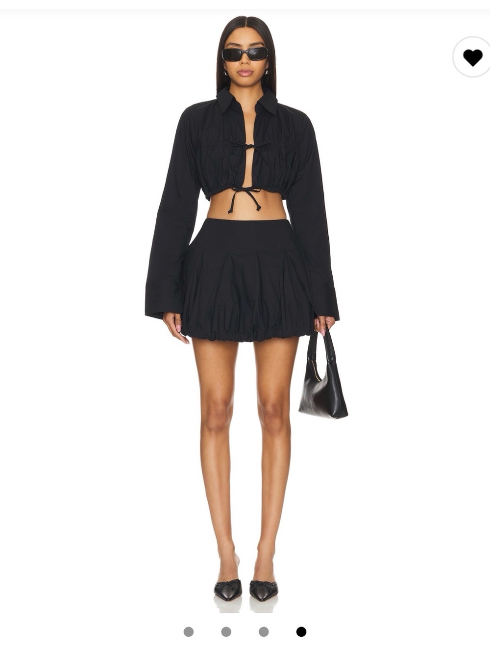 Lover & Friends Black Shirt & Mini Skirt Set